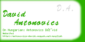 david antonovics business card